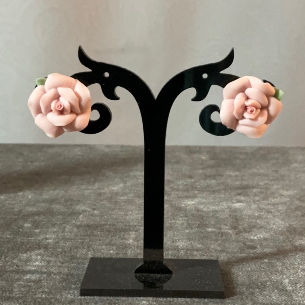 Porcelain Rose Earrings